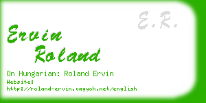 ervin roland business card